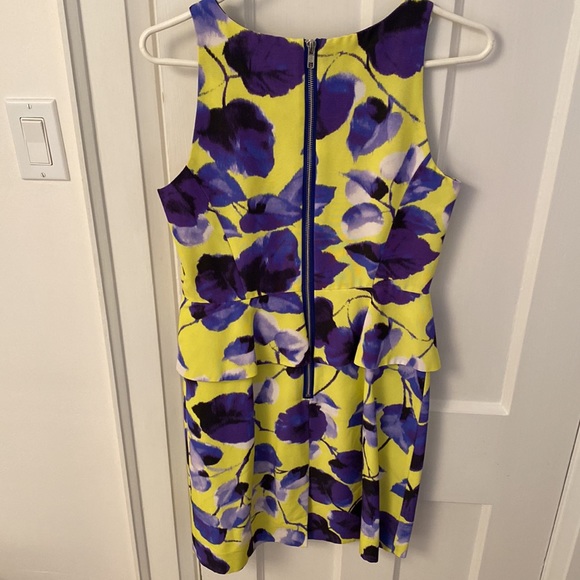 Milly Yellow & Purple Floral Dress - Size 4 - Picture 6 of 8